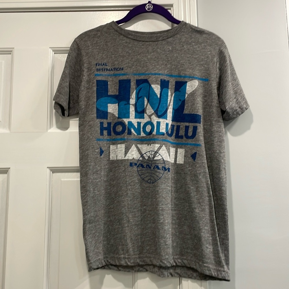 Palmer Cash Vintage Gray Pan Am Honolulu Graphic Short-Sleeve T-Shirt